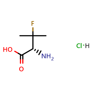 Chemical structure of (2R)-2-amino-3-fluoro-3-methyl-butanoic acid hydrochloride , CAS 2109253-08-7, AChemBlock T98397