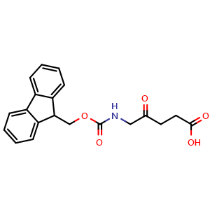 Chemical structure of 5-(Fmoc-amino)-4-oxo-pentanoic acid , CAS 160111-41-1, AChemBlock T98424