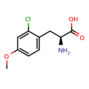 Chemical structure of 2-Chloro-4-methoxy-L-phenylalanine , CAS 1335546-83-2, AChemBlock T98426