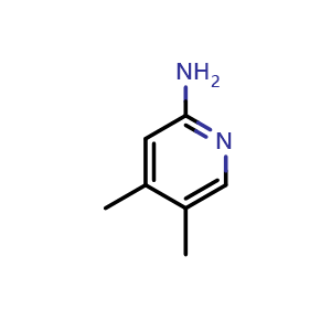Chemical structure of 4,5-dimethylpyridin-2-amine , CAS 57963-11-8, AChemBlock T98434