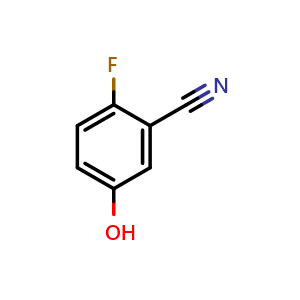 Chemical structure of 2-Fluoro-5-hydroxybenzenecarbonitrile , CAS 104798-53-0, AChemBlock T98446