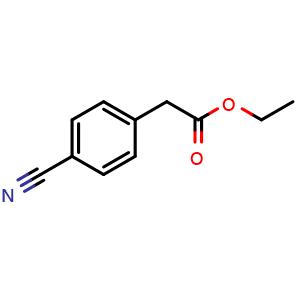 Chemical structure of Ethyl 4-cyanophenylacetate , CAS 1528-41-2, AChemBlock T98454