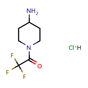 Chemical structure of 1-(4-Aminopiperidin-1-yl)-2,2,2-trifluoroethanone hydrochloride , CAS 221340-53-0, AChemBlock T98460