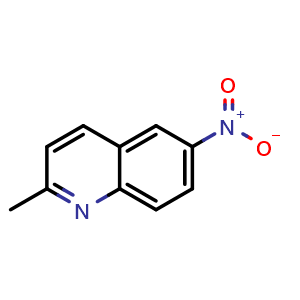 Chemical structure of 2-Methyl-6-nitroquinoline , CAS 613-30-9, AChemBlock T98486