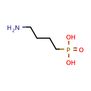 Chemical structure of (4-Aminobutyl)phosphonic acid , CAS 35622-27-6, AChemBlock T98492