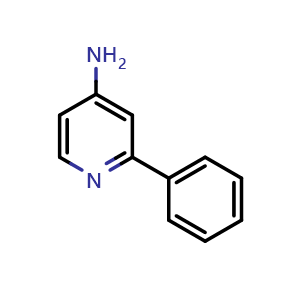 Chemical structure of 2-Phenylpyridin-4-amine , CAS 21203-86-1, AChemBlock T98498