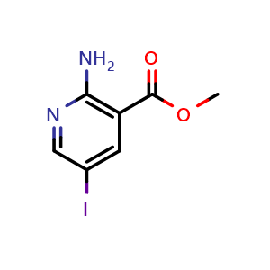 Chemical structure of Methyl 2-amino-5-iodonicotinate , CAS 1227048-78-3, AChemBlock T98506