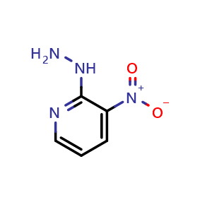 Chemical structure of (3-nitropyridin-2-yl)hydrazine , CAS 15367-16-5, AChemBlock T98518