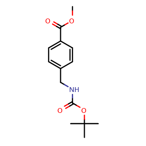 Chemical structure of methyl 4-[[(2-methylpropan-2-yl)oxycarbonylamino]methyl]benzoate , CAS 120157-96-2, AChemBlock T98530