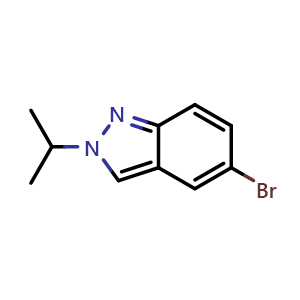 Chemical structure of 5-Bromo-2-isopropyl-2H-indazole , CAS 1280786-61-9, AChemBlock T98533