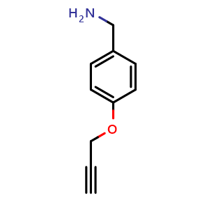 Chemical structure of 4-(2-Propyn-1-yloxy)benzylamine , CAS 943026-55-9, AChemBlock T98542