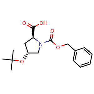 Chemical structure of N-Cbz-(4R)-4-tert-butoxy-L-proline , CAS 85201-91-8, AChemBlock T98548