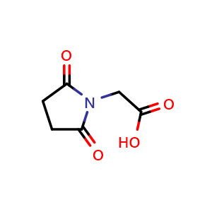 Chemical structure of 2,5-Dioxo-1-pyrrolidineacetic acid , CAS 5626-41-5, AChemBlock T98555