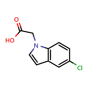Chemical structure of 5-Chloro-indole-1-acetic acid , CAS 143833-10-7, AChemBlock T98581