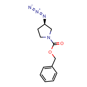 Chemical structure of (3R)-1-Cbz-3-azido-pyrrolidine , CAS 122536-71-4, AChemBlock T98595