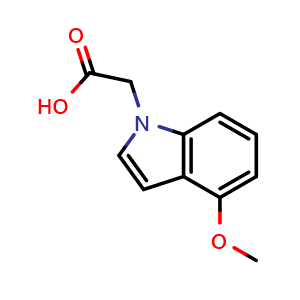 Chemical structure of 4-Methoxy-indole-1-acetic acid , CAS 1219556-76-9, AChemBlock T98597