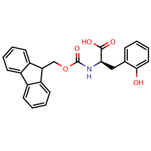 Chemical structure of Fmoc-2-hydroxy-D-phenylalanine , CAS 1217754-89-6, AChemBlock T98598