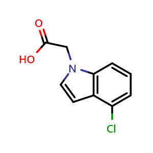 Chemical structure of 4-Chloro-indole-1-acetic acid , CAS 1092303-15-5, AChemBlock T98604