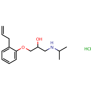 Chemical structure of Alprenolol hydrochloride , CAS 13707-88-5, AChemBlock T98606