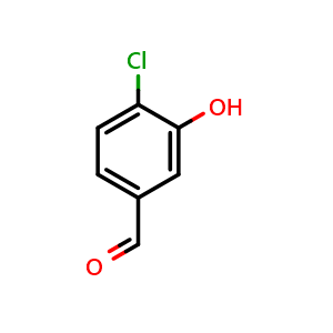 Chemical structure of 4-Chloro-3-hydroxybenzaldehyde , CAS 56962-12-0, AChemBlock T98616