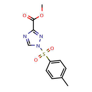 Chemical structure of methyl 1-tosyl-1H-1,2,4-triazole-3-carboxylate , CAS 1346809-32-2, AChemBlock T98668