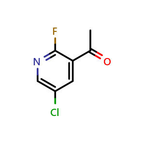 Chemical structure of 1-(5-chloro-2-fluoro-3-pyridyl)ethanone , CAS 1256808-91-9, AChemBlock T98669
