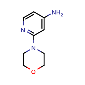 Chemical structure of 2-morpholinopyridin-4-amine , CAS 35980-77-9, AChemBlock T98673