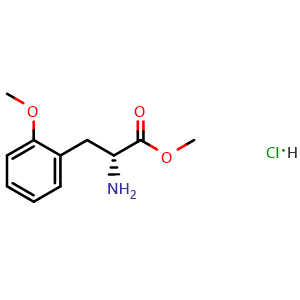Chemical structure of methyl (2R)-2-amino-3-(2-methoxyphenyl)propanoate hydrochloride , CAS 915713-04-1, AChemBlock T98677
