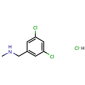 Chemical structure of [(3,5-Dichlorophenyl)methyl](methyl)amine hydrochloride , CAS 90389-22-3, AChemBlock T98679