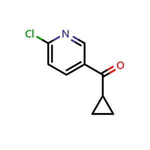 Chemical structure of (6-chloropyridin-3-yl)(cyclopropyl)methanone , CAS 872088-06-7, AChemBlock T98684