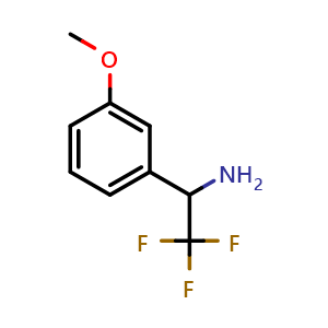 Chemical structure of 2,2,2-trifluoro-1-(3-methoxyphenyl)ethylamine , CAS 856758-72-0, AChemBlock T98685