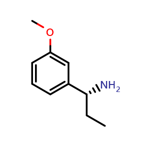 Chemical structure of (1R)-1-(3-methoxyphenyl)propylamine , CAS 623143-36-2, AChemBlock T98695