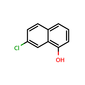 Chemical structure of 7-chloro-1-hydroxynaphthalene , CAS 56820-58-7, AChemBlock T98701
