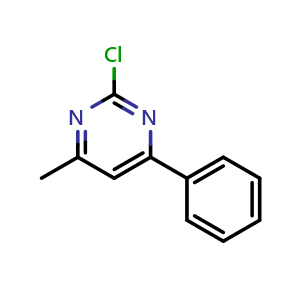Chemical structure of 2-Chloro-4-methyl-6-phenylpyrimidine , CAS 32785-40-3, AChemBlock T98708