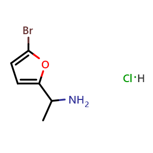Chemical structure of 1-(5-bromofuran-2-yl)ethan-1-amine hydrochloride , CAS 2250241-99-5, AChemBlock T98713