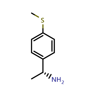 Chemical structure of (R)-1-(4-(methylthio)phenyl)ethanamine , CAS 1217456-30-8, AChemBlock T98750