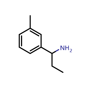 Chemical structure of 1-(3-Methylphenyl)propan-1-amine , CAS 1178741-79-1, AChemBlock T98757