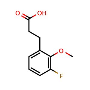 Chemical structure of 3-(3-fluoro-2-methoxyphenyl)propionic acid , CAS 1092460-70-2, AChemBlock T98760