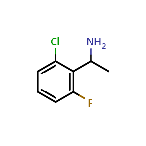 Chemical structure of 1-(2-Chloro-6-fluorophenyl)ethan-1-amine , CAS 1000878-44-3, AChemBlock T98763