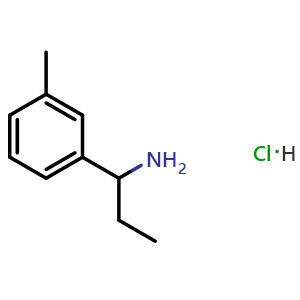 Chemical structure of 1-(3-Methylphenyl)propan-1-amine hydrochloride , CAS 1864056-40-5, AChemBlock T98771