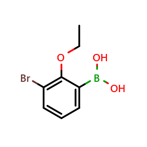 Chemical structure of 3-Bromo-2-ethoxyphenylboronic acid , CAS 352525-81-6, AChemBlock T98778