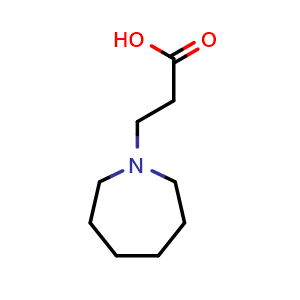 Chemical structure of 3-(azepan-1-yl)propanoic acid , CAS 730996-05-1, AChemBlock T98784