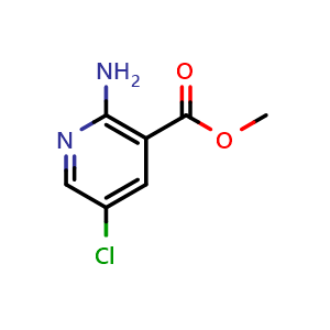 Chemical structure of Methyl 2-amino-5-chloronicotinate , CAS 50735-33-6, AChemBlock T98796