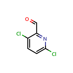 Chemical structure of 3,6-Dichloropicolinaldehyde , CAS 343781-53-3, AChemBlock T98799