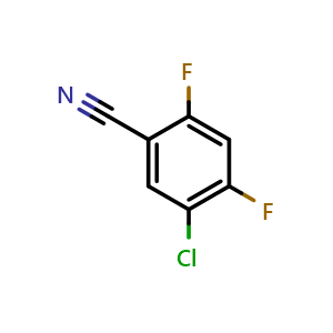 Chemical structure of 5-Chloro-2,4-difluorobenzonitrile , CAS 146780-26-9, AChemBlock T98802