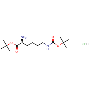 Chemical structure of H-Lys(Boc)-OtBu hydrochloride , CAS 13288-57-8, AChemBlock T98803