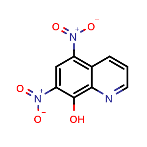 Chemical structure of 5,7-Dinitroquinolin-8-ol , CAS 1084-32-8, AChemBlock T98816