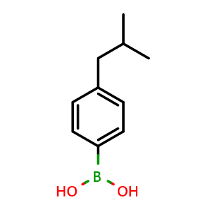 Chemical structure of 4-Isobutylphenylboronic acid , CAS 153624-38-5, AChemBlock T98818