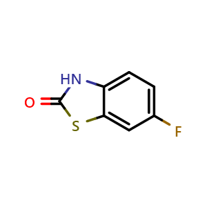 Chemical structure of 6-Fluoro-2(3H)-benzothiazolone , CAS 63754-96-1, AChemBlock T98827