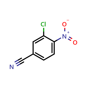 Chemical structure of 3-Chloro-4-nitrobenzonitrile , CAS 34662-29-8, AChemBlock T98831